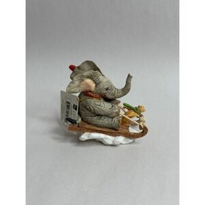 Tuskers Elephant Sleigh Ride Figurine Hand Painted 2000's